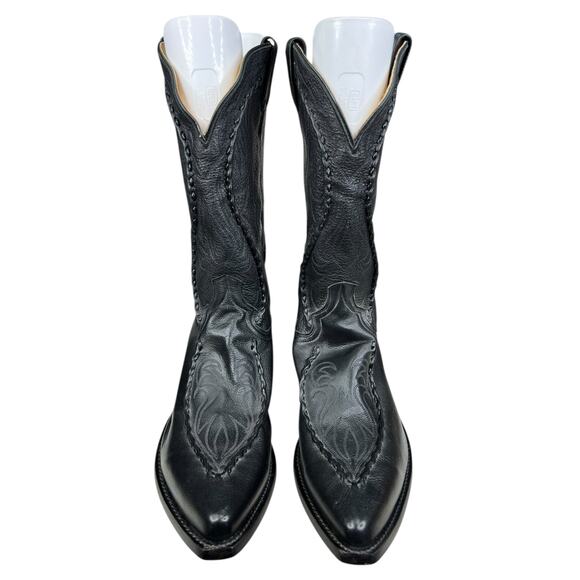 Vintage Dan Post Men’s Albany Bucklace Black Leather Cowboy Boots Size US 12 D main image 5